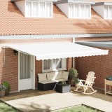 Marchiză manuală retractabilă vidaXL Alb 450x350 cm, Țesătură de schimb pentru marchiză vidaXL pentru cadru de 4,5x3,5 m Alb
