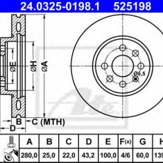 Disc frana OPEL ASTRA H GTC (L08) (2005 - 2016) ATE 24.0325-0198.1