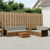 vidaXL Set de canapele de exterior 6 pcs Natural și gri deschis 3383014