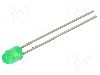 Dioda LED, 3mm, verde, 110...520mcd, 20mA, 2,1...2,4V, LITEON - LTL17KGH5D