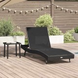 Cumpara ieftin Șezlong cu masă 2 pcs Negru 40 x 40 x 40.5 cm poliratan