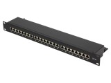 Patch Panel RJ45 Cat 6a 24 Porturi Negru 19" RACK