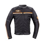 Geaca Moto Barbati W-TEC 2Stripe Negru/Bej/Orange FitLine Training