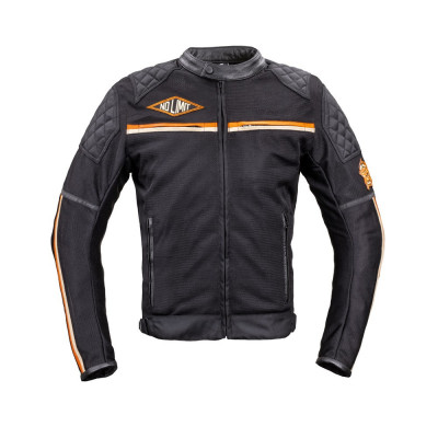 Geaca Moto Barbati W-TEC 2Stripe Negru/Bej/Orange FitLine Training foto