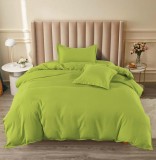 Cumpara ieftin Lenjerie Pat Bumbac Verde Xavi XC026, 4 Piese, Cu Elastic, 140x200 cm
