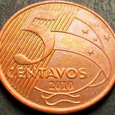 Moneda 5 CENTAVOS - BRAZILIA, anul 2010 * cod 1449 A