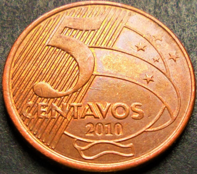 Moneda 5 CENTAVOS - BRAZILIA, anul 2010 * cod 1449 A foto