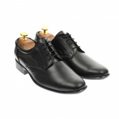Pantofi barbati eleganti,casual din piele naturala neagra - 2SN foto