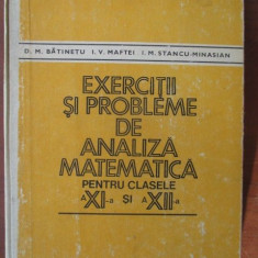 Exercitii si probleme de analiza matematica pentru clasele a XI-a si a XII-a-D. M. Batinetu, I. V. Maftei
