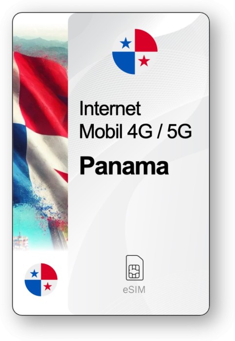 eSIM Internet Panama, valabil 7 zile, trafic Nelimitat
