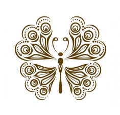 Sticker decorativ Fluture, Maro, 60 cm, 1155ST-14 foto