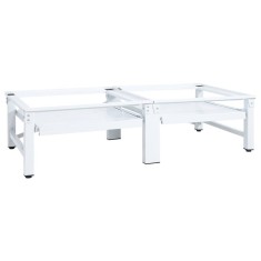 vidaXL Suport mașină de spălat/uscător, cu rafturi retractabile, alb 51196