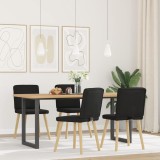 VidaXL Scaune de bucătărie, 4 buc., negru, material textil