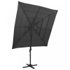 Umbrelă de soare 4 niveluri, st&acirc;lp aluminiu antracit 250x250 cm, vidaXL