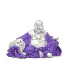 Statueta cu buddha fericit in violet regal ngan chee 2023, Stonemania Bijou