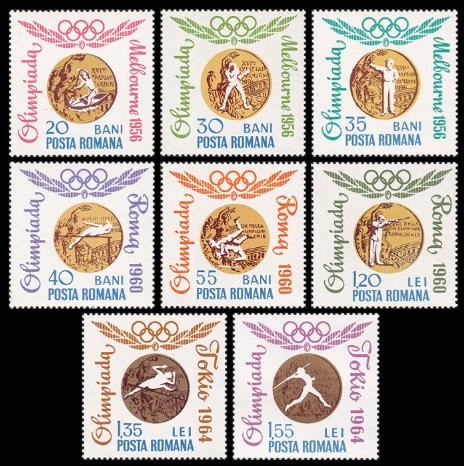 1964 - Medalii olimpice, serie dantelata neuzata