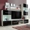 Gossi set mobilier comoda tv de perete, 5 piese, iluminare led, negru