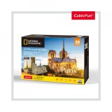 Cumpara ieftin PUZZLE 3D+BROSURA-NOTRE DAME PARIS 128 PIESE, CubicFun