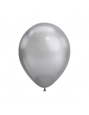 Set 10 Baloane Chrome Argintii 30 cm foto