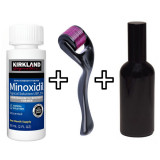 Minoxidil Kirkland 5%, 1 Luna Aplicare +Dermaroller + Dezinfectant Dermaroller, Tratament Pentru Barba / Scalp, Derma