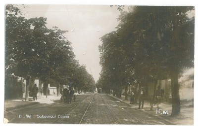 4150 - IASI, tramway, Romania - old postcard, real PHOTO - unused foto