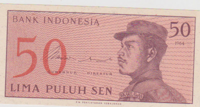50 PULUH SEN 1964 / UNC INDONEZIA foto