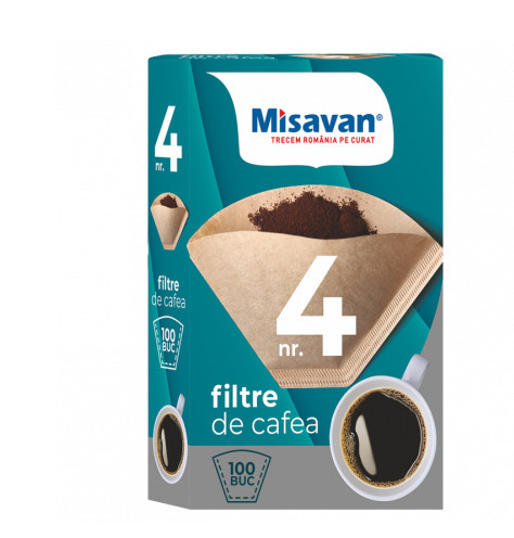Hartie filtru cafea Misavan, nr 4, 100 buc/cutie