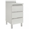 Dulap Bucatarie Profesional Otel Inoxidabil 3 Sertare 50x60x96cm Antistropire Ajustabil Restaurant Hotel