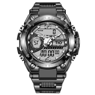 Ceas barbatesc TIO, Cronometru, Alarma, Data, Quartz, Negru foto