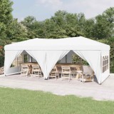 VidaXL Cort pliabil pentru petreceri cu pereți lateral, alb, 3x6 m