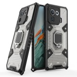 Husa Antisoc Xiaomi Mi 11 Pro cu Inel Rotativ 180 , Suport Stand, Protectie Camera 1.3 mm, Negru , Techsuit HNCB