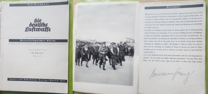 F982-I-WW2-DEUTCHES REICH-Berlin 1938-Aviatia militara semnatura Hermann Goring.