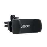 SUPORT auto SPACER pt. SmartPhone, fixare in ventilatie prin CLIPS, Prindere prin Arc, rotire 360 grade, negru, &quot;SPCH-ARC-CLIPS&quot;