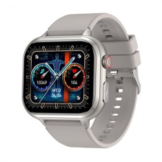 Smartwatch iSEN TK17 Alb, Silicon, 1.91 HD, ECG, Ritm Cardiac, Oxigen in Sange, Glicemie, Tensiune Arteriala, Acid Uric, BMI, Monitorizare Somn, Modur