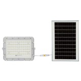 Cumpara ieftin Proiector LED cu incarcare solara, 15W, 1200lm, lumina rece, 6400K, telecomanda, maner de transport, gri