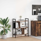 VidaXL Raft pentru cărți Stejar fumuriu 75 x 30 x 91 cm Lemn compozit 883972