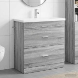 Cumpara ieftin Set de mobilier pentru baie Sonoma gri 81 x 40 x 84,5 cm
