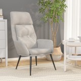 VidaXL Scaun de relaxare, gri deschis, piele &icirc;ntoarsă ecologică