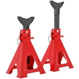 HOMCOM Set de 2 cricuri auto, cricuri de ridicare capacitate 6 tone, &icirc;nălțime reglabilă 375-592 mm, boltă de siguranță roșu | Aosom Romania
