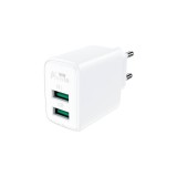 Acefast A33 &Icirc;ncărcător de perete, 2x USB, 18W, QC3.0 (alb)