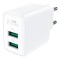 Acefast A33 &Icirc;ncărcător de perete, 2x USB, 18W, QC3.0 (alb)
