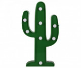Lampa 8 leduri design Cactus pentru copii,Verde, 14x25 cm, Oem