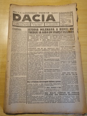 Dacia 11 septembrie 1943-art.resita,lugoj,insula ada kaleh,evenimente din italia foto