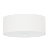 Lampă De Tavan Skala Albă Țesătură/Sticlă/Oțel 3 Becuri Rola Minimalistă De Interior