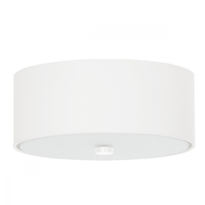 Lampă De Tavan Skala Albă Țesătură/Sticlă/Oțel 3 Becuri Rola Minimalistă De Interior foto