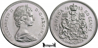 1973, 50 Cents - Elisabeta a II-a - Canada | KM 76.1 foto