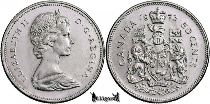 1973, 50 Cents - Elisabeta a II-a - Canada | KM 76.1