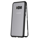 Cumpara ieftin Husa 360 Magnetic Samsung Galaxy S8, Protectie Completa Fata Spate, Metal + Sticla, Negru