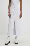 Cumpara ieftin Answear Lab fusta jeans culoarea alb, maxi, drept
