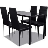 Cumpara ieftin Set mobilier de bucatarie, cinci piese, negru